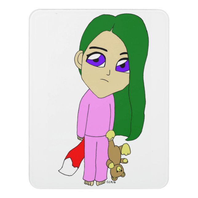 chibi foxy girl    door sign (Contemporary Vert)