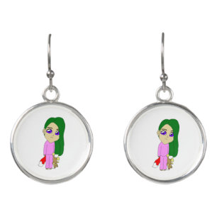 chibi foxy girl    earrings