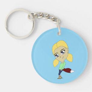 chibi foxy girl keychain