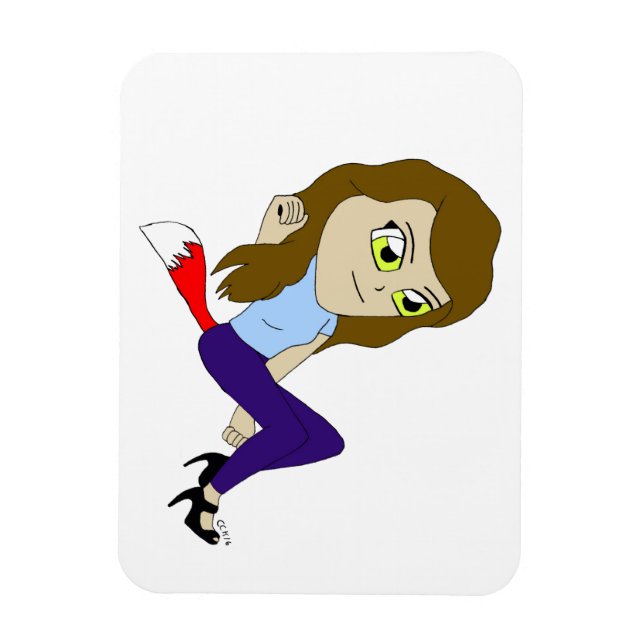 chibi foxy girl     magnet (Vertical)