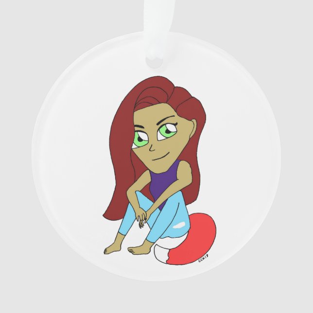 chibi foxy girl ornament (Front)