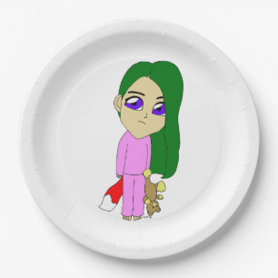 chibi foxy girl  paper plates