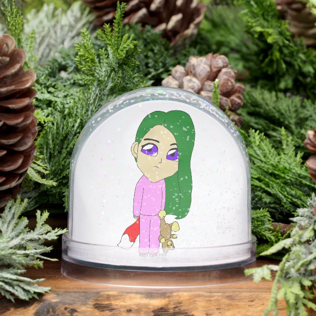 chibi foxy girl   snow globe (Winter)