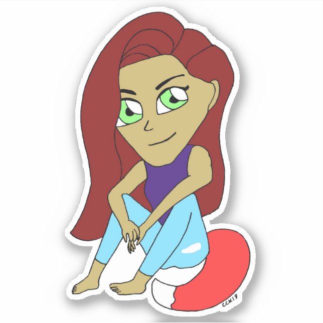 chibi foxy girl  sticker (Front)