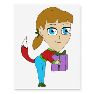 chibi foxy girl  temporary tattoos