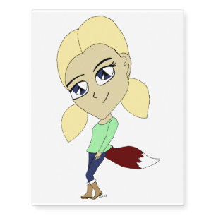 chibi foxy girl temporary tattoos