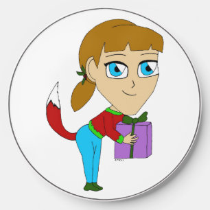 chibi foxy girl   wireless charger 