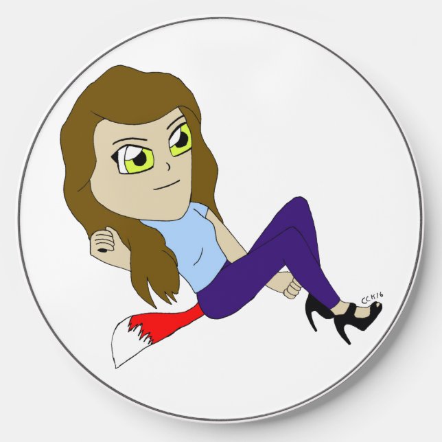 chibi foxy girl  wireless charger  (Front)