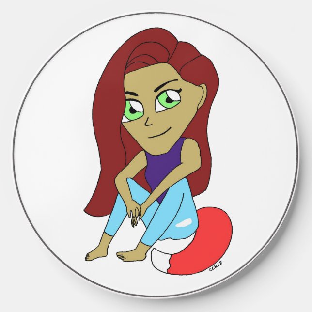 chibi foxy girl wireless charger  (Front)