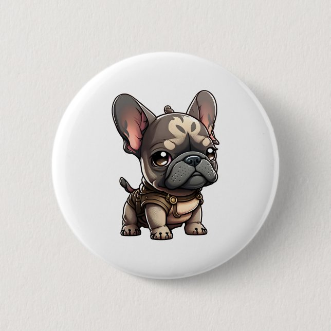 Chibi French Bulldog Button (Front)