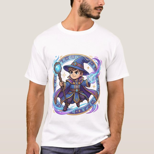 Chibi Galaxy Wizard Way of Magic Kanji  T-Shirt (Front)