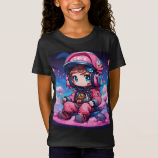 Chibi Gamer on Cotton Candy T-Shirt