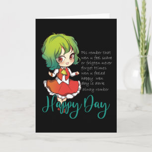 Chibi Girl Anime Motivation Card