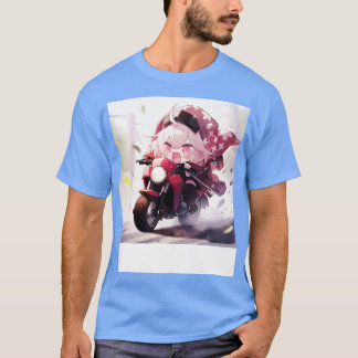 Chibi girl ride motorcycles T-Shirt