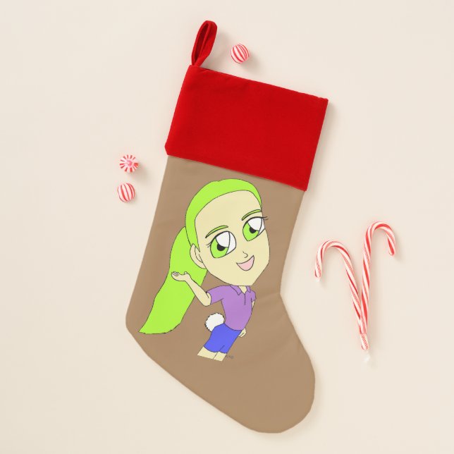 chibi girl with a bunny tail    christmas stocking (Front)