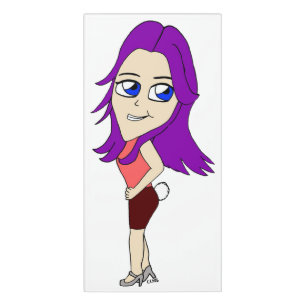 chibi girl with a bunny tail   door sign