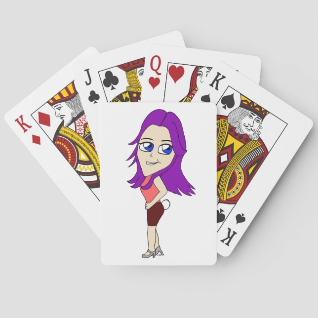 chibi girl with a bunny tail poker cards (Back)