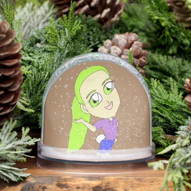 chibi girl with a bunny tail   snow globe (Winter)