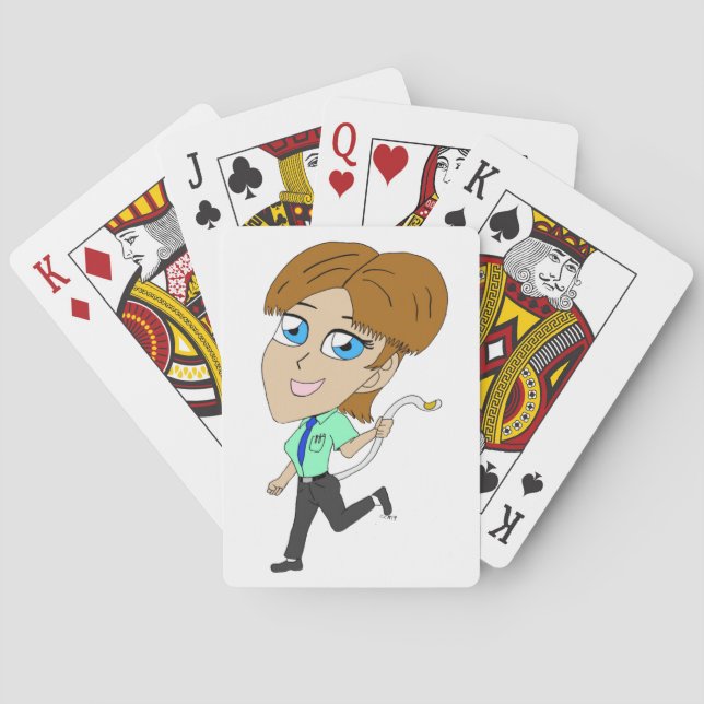 chibi girl with a tail poker cards (Back)