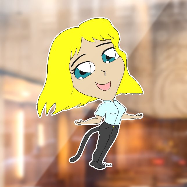 chibi girl with a tail  window cling (Sheet 2)