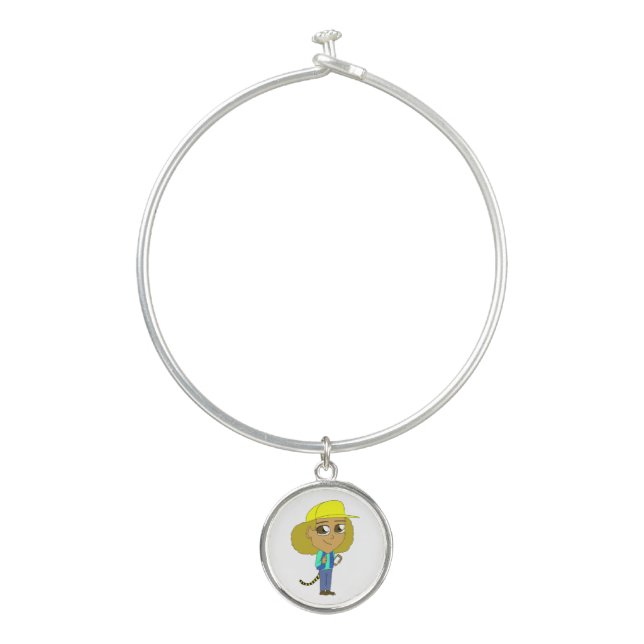 chibi girl with a tiger tail   bangle bracelet (Front)