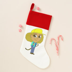 chibi girl with a tiger tail christmas stocking