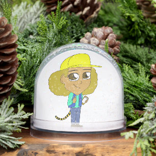 chibi girl with a tiger tail   snow globe