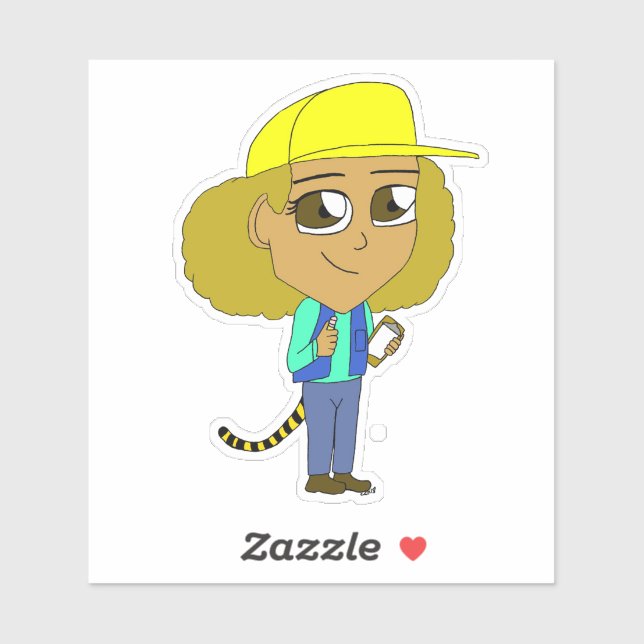 chibi girl with a tiger tail   sticker (Sheet)