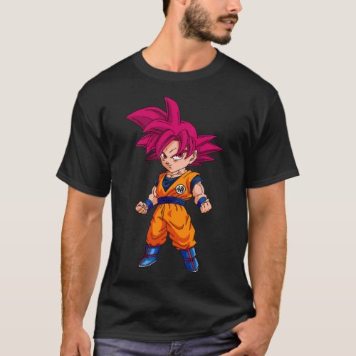 Chibi Goku super saiyan god T_Shirt