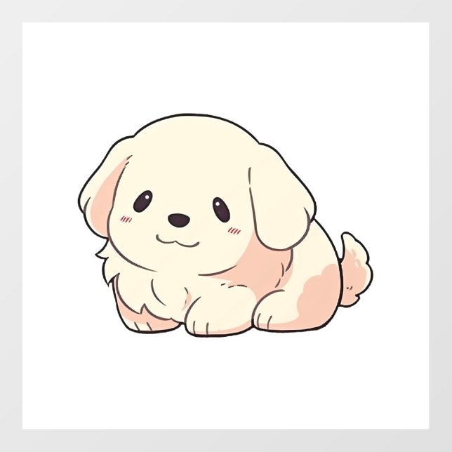 Chibi Golden Retriever Puppy Wall Decal (Front)