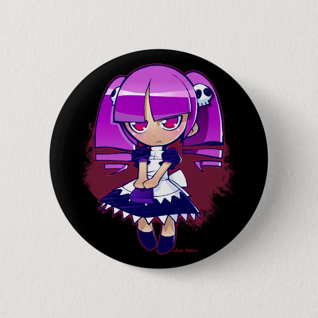 Chibi Goth Button (Front)