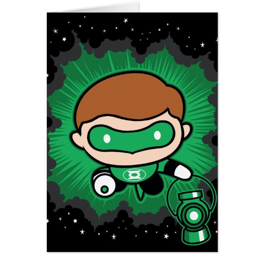 Chibi Green Lantern Flying Through Space Cards (Front)