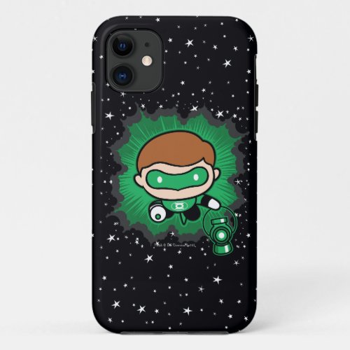 Chibi Green Lantern Flying Through Space iPhone 11 Case