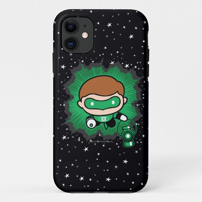 Chibi Green Lantern Flying Through Space Case-Mate iPhone Case (Back)