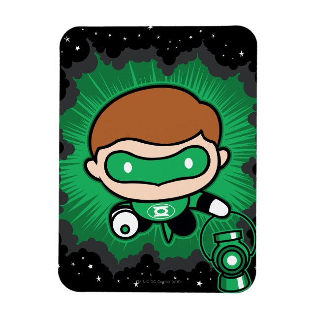 Chibi Green Lantern Flying Through Space Magnet (Vertical)