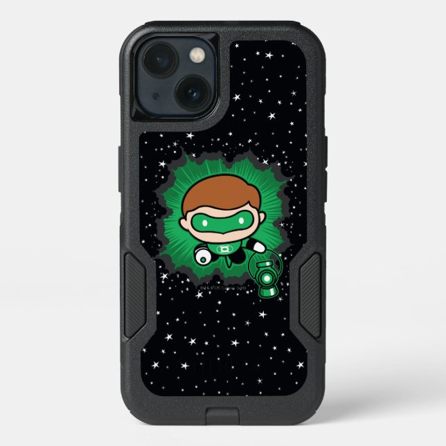 Chibi Green Lantern Flying Through Space Otterbox iPhone Case (Back)