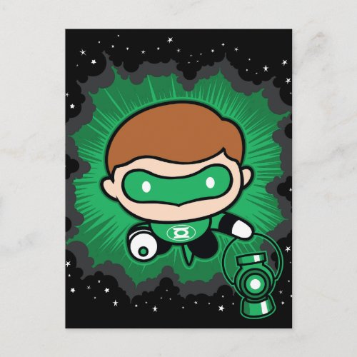 Chibi Green Lantern Flying Through Space Postcard