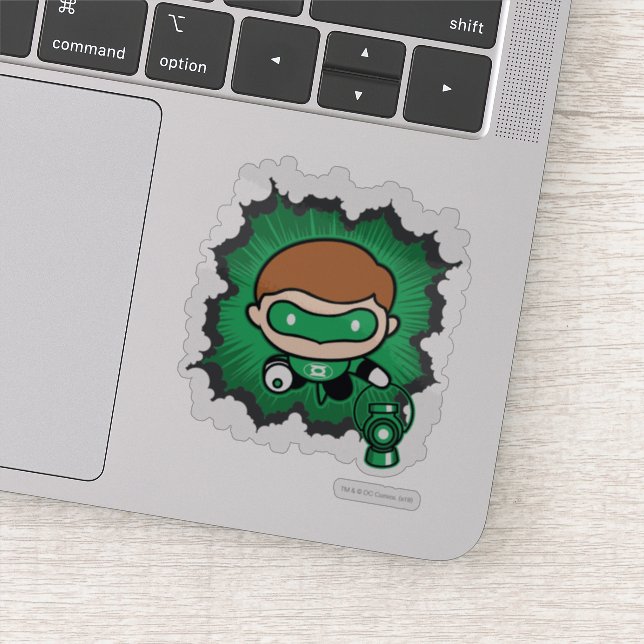Chibi Green Lantern Flying Through Space Sticker (Detail)
