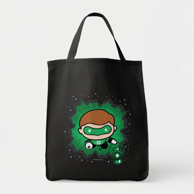 Chibi Green Lantern Flying Through Space Tote Bag (Front)