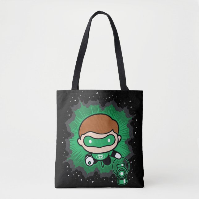 Chibi Green Lantern Flying Through Space Tote Bag (Front)