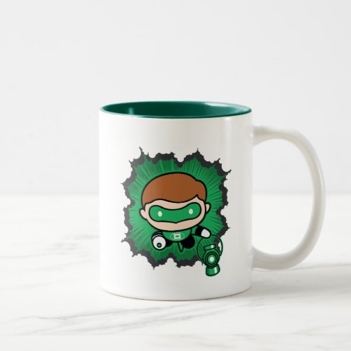Chibi Green Lantern Flying Through Space Two_Tone Coffee Mug
