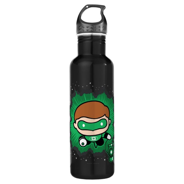 Chibi Green Lantern Flying Through Space Water Bottle (Front)