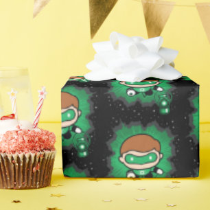 Chibi Green Lantern Flying Through Space Wrapping Paper