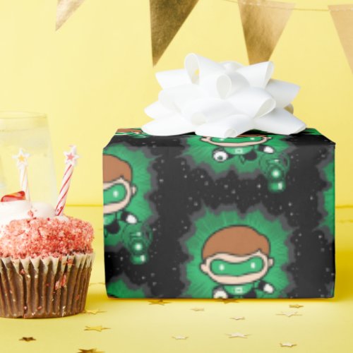 Chibi Green Lantern Flying Through Space Wrapping Paper