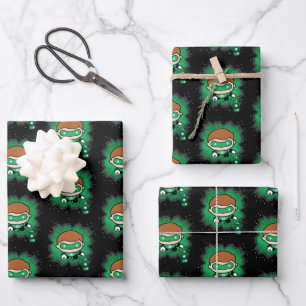 Chibi Green Lantern Flying Through Space Wrapping Paper Sheets