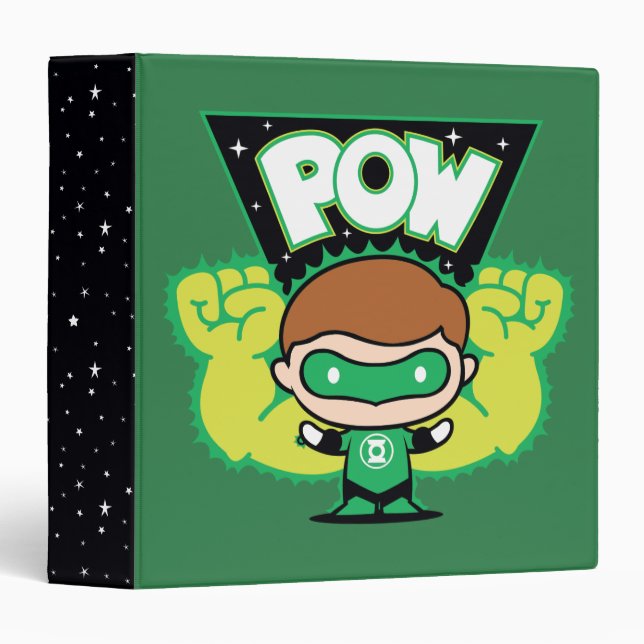 Chibi Green Lantern Forming Giant Fists 3 Ring Binder (Front/Spine)