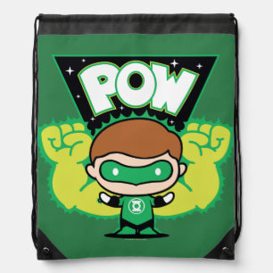 Chibi Green Lantern Forming Giant Fists Drawstring Bag