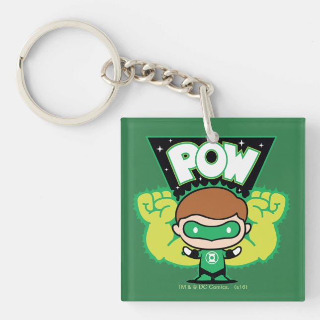 Chibi Green Lantern Forming Giant Fists Keychain (Front)