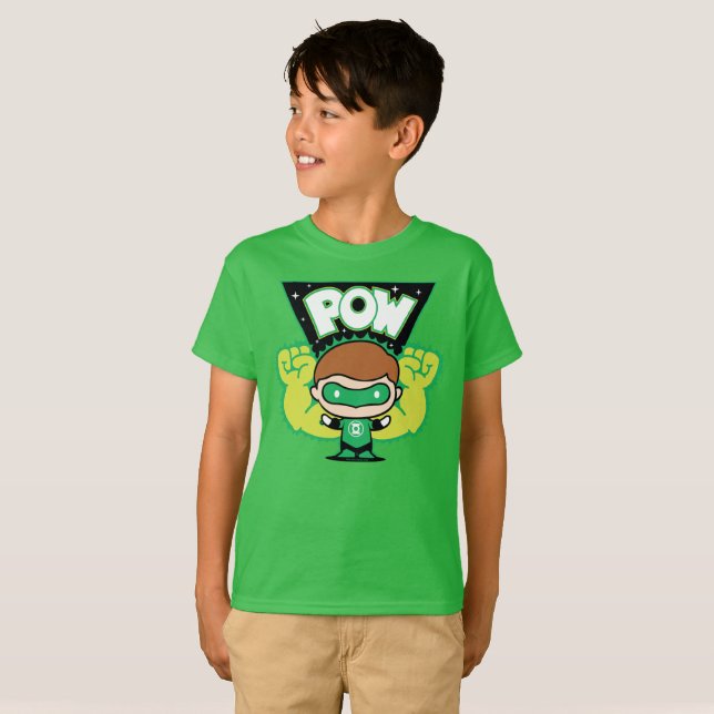 Chibi Green Lantern Forming Giant Fists T-Shirt (Front Full)