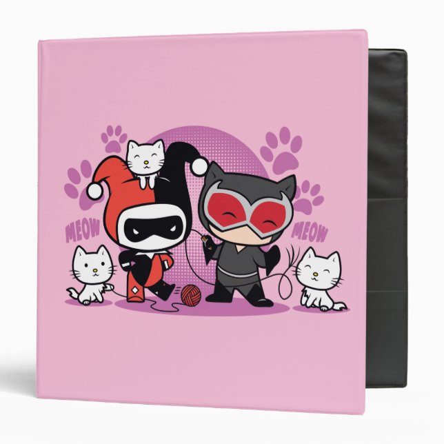 Chibi Harley Quinn & Chibi Catwoman With Cats Binder (Front/Inside)